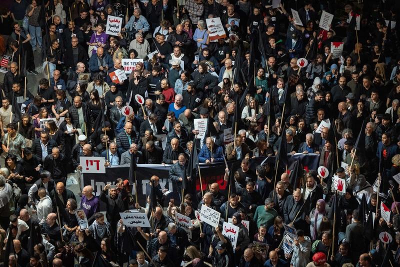 Arab, Jewish protesters turn out in record numbers for Tel Aviv anti-crime protest