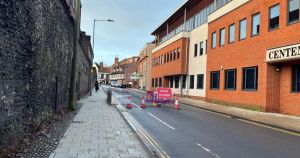 City centre road closed due to burst water main