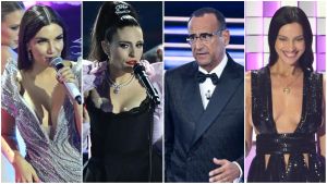 I look (dimessi) di Sanremo: Sirena e Bomboniera per le donne, gli uomini in stile Boss delle cerimonie. Il trionfo dell’abito ‘corretto’