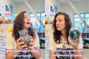 Fourth grade teacher beautifully explains what grief is to her students using a vase