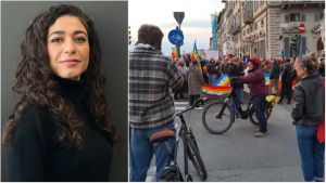 “Il mio popolo aspettava quegli aerei”. Leila, l’attivista iraniana che ha fermato il corteo pacifista: “Ora parlo io”