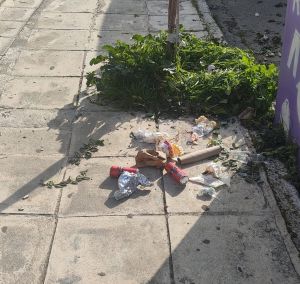 Σκουπίδια εκτός κάδου