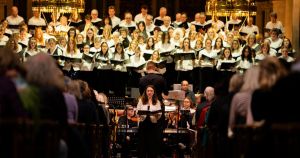 High school preparing for choral concert