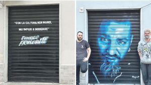 Ecco il murale per Federico Frusciante, il tributo nel suo quartiere: «Una foto in pizzeria era troppo poco»
