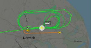 Military plane from Middle East circles over Norfolk for hours