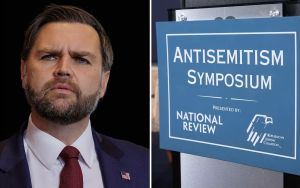 Tucker Carlson stars as villain at GOP antisemitism confab, with Vance the unspoken question mark
