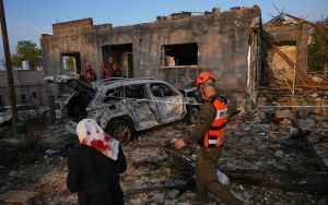 Woman wounded by shrapnel, dozens lightly hurt as Iranian missile hits northern town