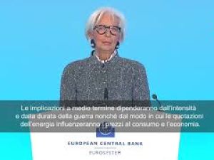 Lagarde (Bce): Tassi fermi al 2%. Siamo ben posizionati per navigare incertezza da crisi in Iran