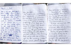 I left a notebook on a bench for anyone to write in. I wasn’t expecting it to combat my loneliness