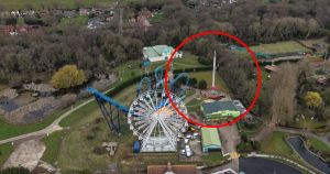 Drone photos reveal new nearly 100ft tall 'high profile thrill ride' at theme park