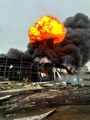 Iranian missile attack sparks blaze in chemical plant, fears of hazardous leak