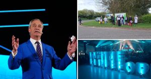 Nigel Farage goads 'pathetic' protestors as he takes aim at political rivals