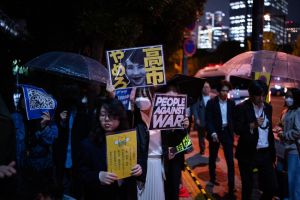 Japan rejects militarism in the streets