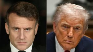 Trump bespot Macron tijdens besloten lunch