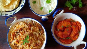 മഷ്റൂം ബിരിയാണിയും സ്പൈസി പൈനാപ്പിൾ ഫ്രൈയും ട്രൈ ചെയ്താലോ ?