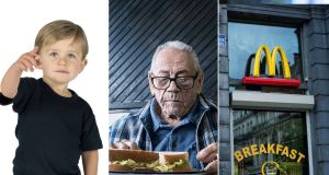 Toddler befriends a lonely elderly man at McDonald’s