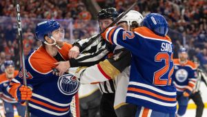 Golden Knights get better of Oilers in feisty potential first-round preview