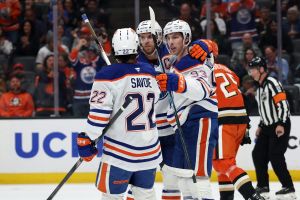 What should the Oilers’ line combinations look like with Draisaitl and Hyman injured?