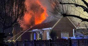 Crews spend night battling blaze in restaurant at railway station