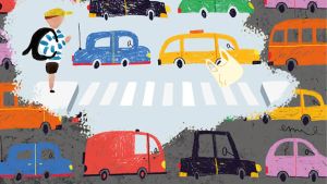 Au coin de la rue, une mère et son fils