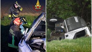 Incidente a Modena, 3 morti nello scontro frontale tra un camion per trasporto latte e un’auto
