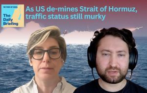 Daily Briefing April 12 – As US de-mines Strait of Hormuz, traffic status still murky