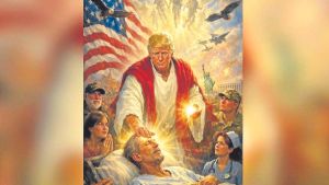 Trump impone sus manos; Peinado, grilletes