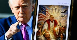 Donald Trump finds ways to sink to new lows: attacks Pope, releases image as the Messiah