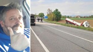Morto nello scontro con un camion, il dolore del papà e degli amici di Gianluca: «Ho perso il mio unico figlio»