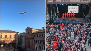 L’iconico dirigibile Goodyear sorvola Imola per il Wec. Tutti col naso all’insù: “Simbolo delle corse”