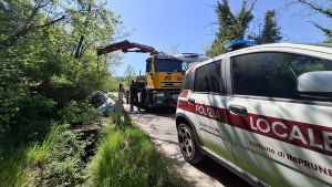 Finisce fuori strada e si schianta contro il cemento, ferita