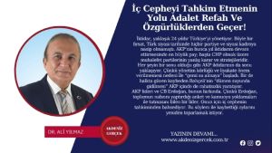 İç Cepheyi Tahkim Etmenin Yolu Adalet Refah Ve Özgürlüklerden Geçer!