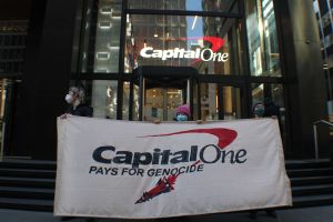 Protest Targets Capital One to Demand Bank Ends Loans to Israeli Weapons Company