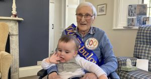 Norfolk man meets great grandson for first time on 100th birthday