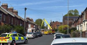 Police, air ambulance and fire crews at city emergency
