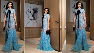 Isha Ambani’s baby blue Dior Spring 2026 gown and diamond earrings once again prove her trendsetting appeal