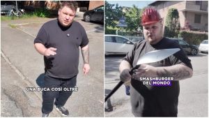 Ristoratore ripara la buca davanti al suo locale: “Sono stufo di aspettare il Comune”. Il video è virale, ma ora rischia la multa