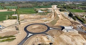 Footage shows new stretch of A47 dualling work near city