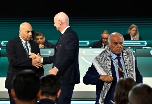 Palestinian soccer chief refuses to shake hands with Israel federation VP at FIFA event
