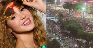 Sacos de areia viram ‘camarote’ valioso em show de Shakira