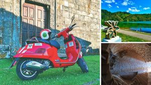 Vespa compie 80 anni: Il Tirreno a Minucciano tra il lago, la pieve e un eremo che non ti aspetti – Seconda tappa del tour nei borghi