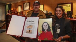Isabel Barreiro, al recoger el premio 