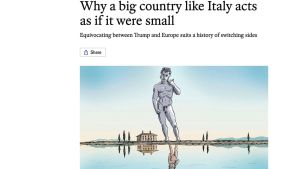 L’Italia non è piccola, è disabituata a pensarsi centrale