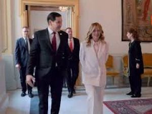 Meloni incontra il Segretario Usa Marco Rubio a Palazzo Chigi