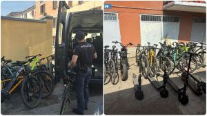 Cremona, box pieno zeppo di bici elettriche e monopattini rubati: 42enne denunciata per ricettazione