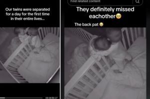 Baby twins separated for the first time steal an adorable secret nighttime reunion