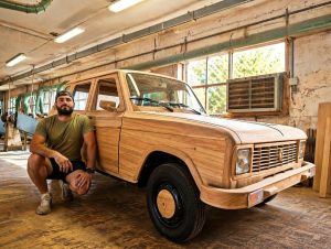 Insolite : il fabrique une Renault 6TL de 1979 en bois de chêne !