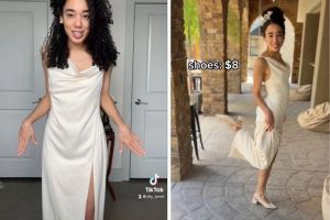 She bought the perfect wedding dress that went viral on TikTok, for $3.75