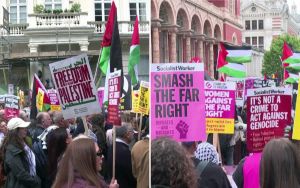 London police arrest 31 amid massive anti-migrant protest, smaller anti-Israel march