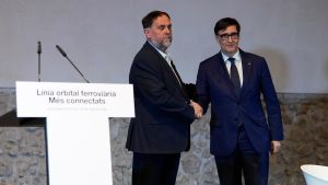 Govern y ERC escenifican el acuerdo de presupuestos en la presentación de la línea orbital ferroviaria